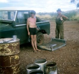 Peter Xmas day 1966 at Amethyst mine with the days find.