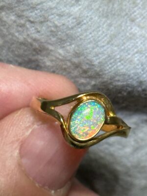 Light Opal Gold Set Rings