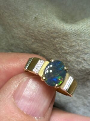 Light Opal Gold Set Rings (white gold)