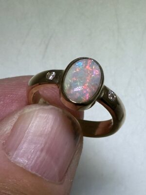 Black Opal Gold Set Rings