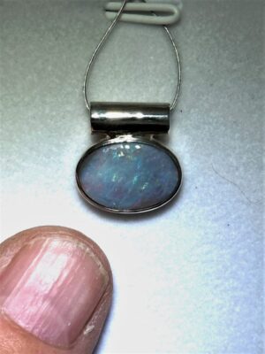 Black Opal Silver Set Pendants