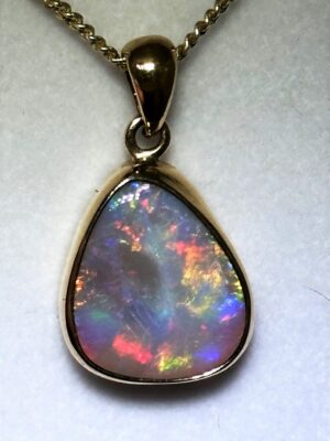 Black Opal Gold Set Pendants