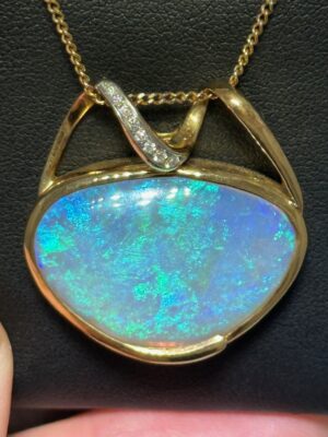 Light Opal Gold Set Pendants